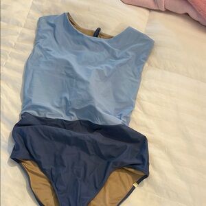 Summer salt The Surf Two-Tone Blue Sleeveless Bodysuit